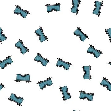 Pattern mining coal wagon cartoon vector Stock Illustration