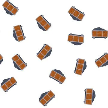 Pattern mining coal wagon cartoon vector Stock Illustration
