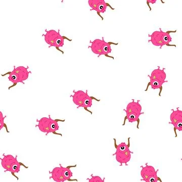 Pattern minotaur monster with horns cartoon vector Stock Illustration