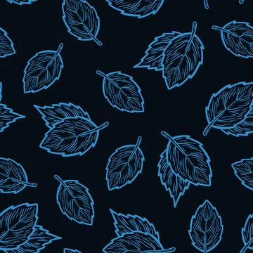 Pattern with mint leaves Stock Illustration