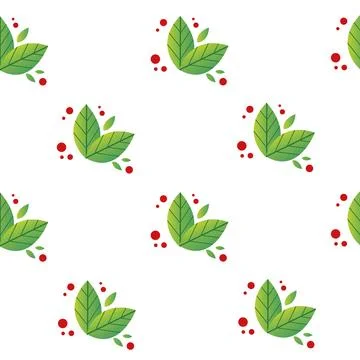 Pattern with mint leaves on a light background Stock Illustration
