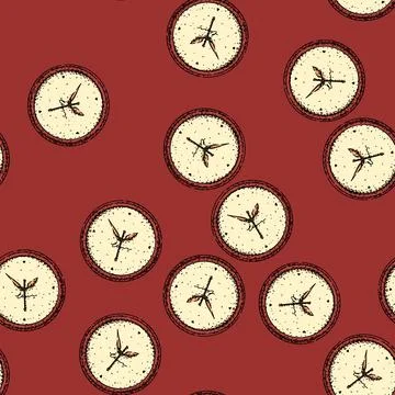 Pattern minute clock sketch hand drawn イラスト素材
