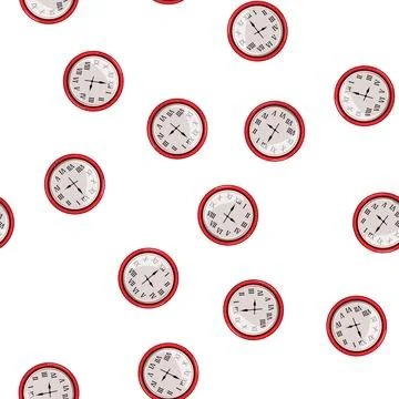 Pattern minute wall clock cartoon vector 스톡 일러스트