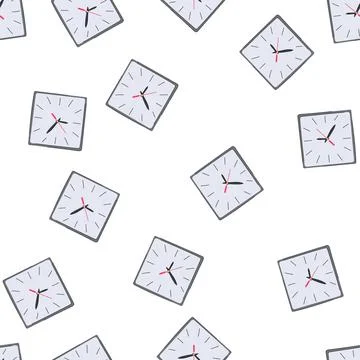 Pattern minute wall clock cartoon vector Stock Illustration