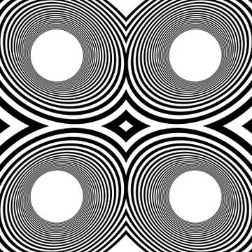 Pattern with mirrored ovals, ellipses, abstract repeatable black and white ba 스톡 일러스트