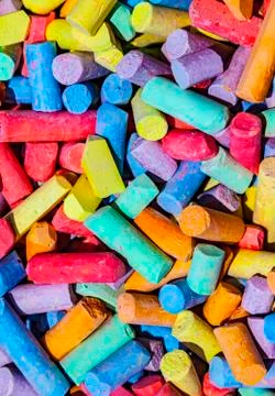 Pattern of mixed colorful chalk pieces Stock Photos