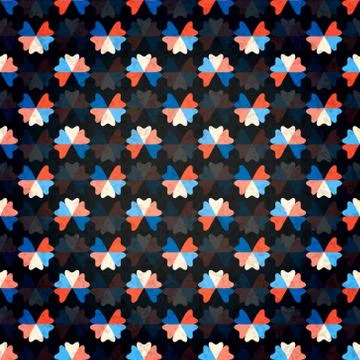 Pattern with mixed hearts on black background Stock Illustration