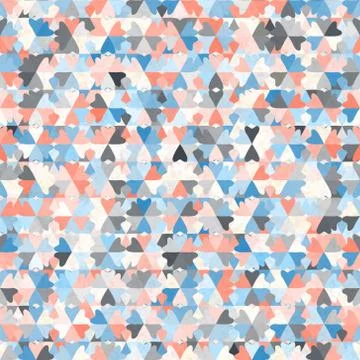 Pattern with mixed hearts on grunge background Stock-Illustration