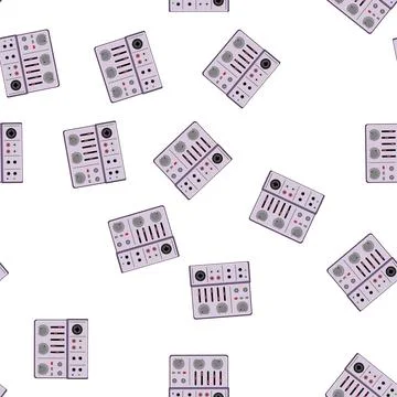 Pattern mixing audio mixer cartoon vector イラスト素材