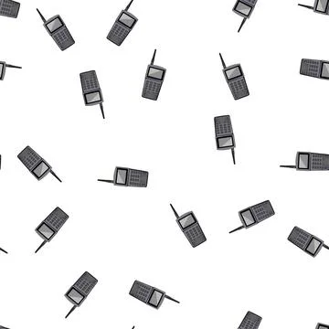 Pattern mobile radio transceiver cartoon vector Stock Illustration