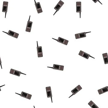 Pattern mobile walkie talkie cartoon vector Stock Illustration