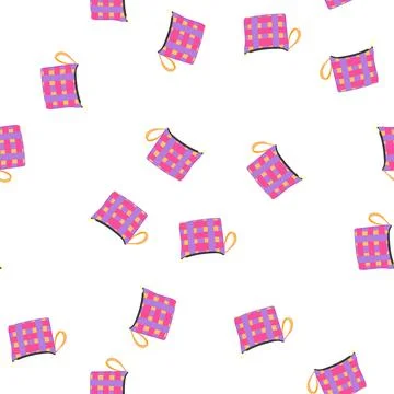 Pattern mockup cosmetic pouch cartoon vector 库存插图