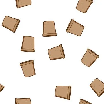 Pattern mockup food box to go cartoon vector Ilustração Stock