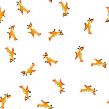 Pattern model plane toy cartoon vector Stock Illustration