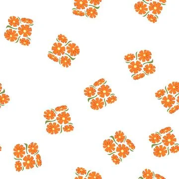 Pattern modern abstract square flowers cartoon vector 库存插图