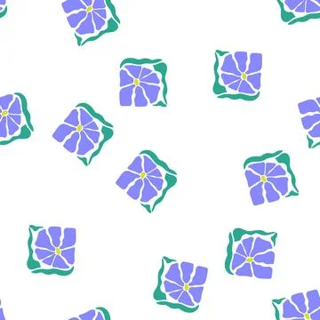 Pattern modern abstract square flowers cartoon vector Stock Illustration