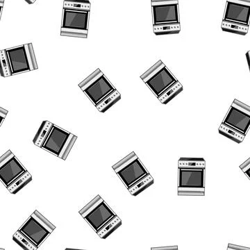 Pattern modern kitchen stove cartoon vector 스톡 일러스트
