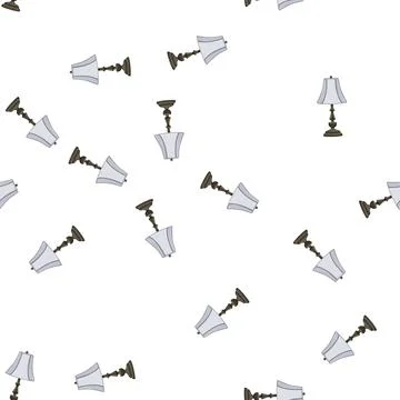 Pattern modern lamp table cartoon vector Stock Illustration