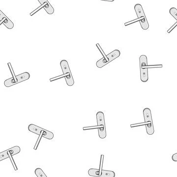Pattern Modern metal door handle with keyhole Illustration