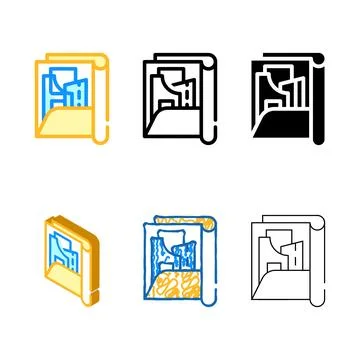 Pattern modern set folder color icon vector Stock Illustration