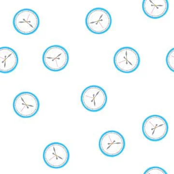 Pattern modern wall clock cartoon vector Stock Illustration