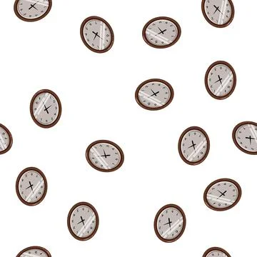 Pattern modern wall clock cartoon vector Stock Illustration