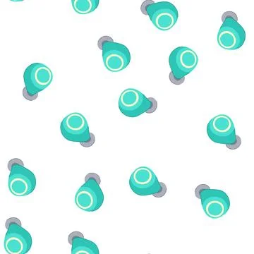 Pattern modern wireless earphones cartoon vector Stock Illustration