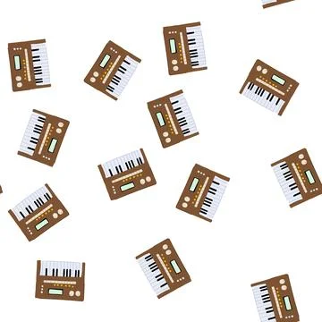 Pattern modular synthesizer cartoon vector Stock Illustration