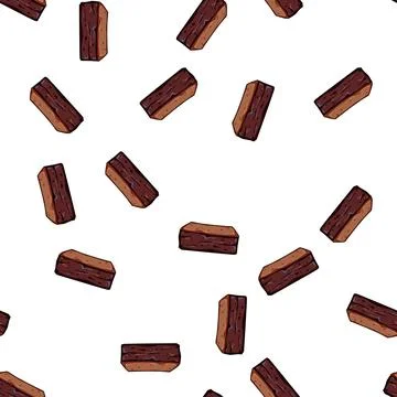 Pattern moist brownie cartoon vector Stock Illustration