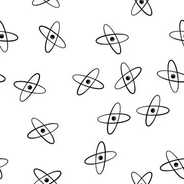 Pattern molecule atom orbit cartoon vector Illustrazione stock