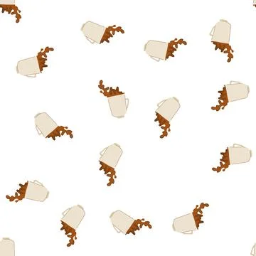 Pattern morning coffee cup splash cartoon vector Stockillustratie