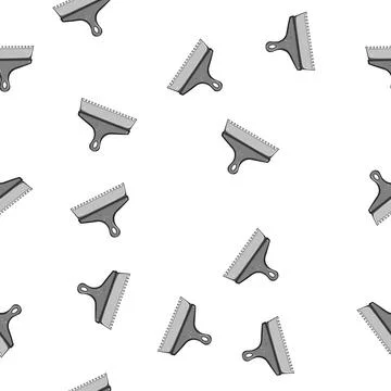 Pattern mortar notched trowel cartoon vector Stock Illustration