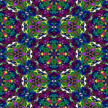 Pattern mosaic kaleidoscopic seamless generated texture, ornament, fragile, f Stock Illustration