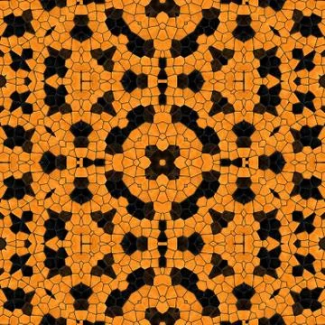 Pattern mosaic kaleidoscopic seamless generated texture, ornament, fragile, f Stock Illustration