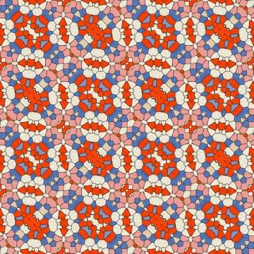 Pattern mosaic kaleidoscopic seamless generated texture, ornament, fragile, f Stock Illustration