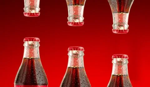 Pattern of the most popular carbonated soft drink. No label  스톡 사진
