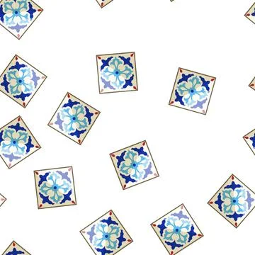 Pattern motif arabic mosaic tile cartoon vector Stock Illustration