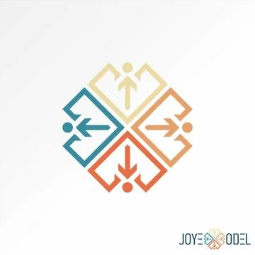 Pattern motif like human body arrow rectangular art wall hand made fashion Stock Illustration