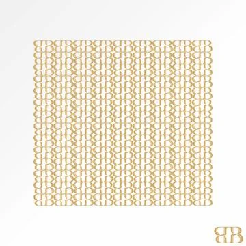 Pattern motif initial BB serif artistic antique vintage batik classic decoration Stock Illustration