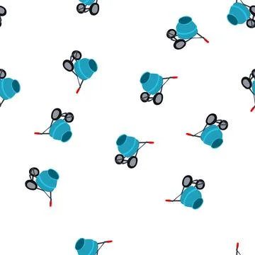 Pattern motor concrete mixer cartoon vector Illustrazione stock