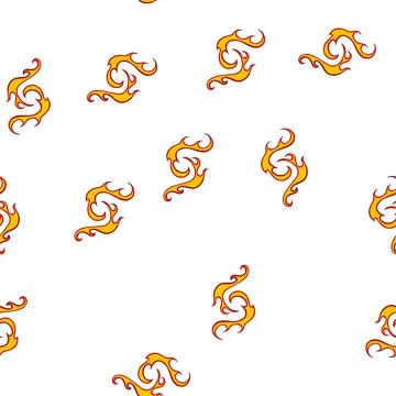 Pattern motorcycle flame decal cartoon vector Stock Illustration