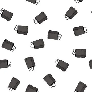 Pattern mountain bag camp cartoon vector Illustrazione stock