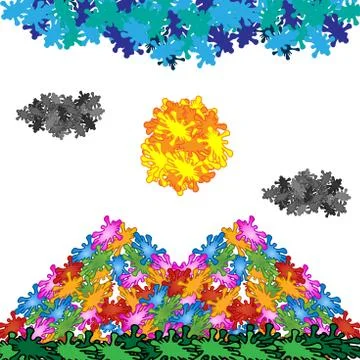 Pattern Mountain of flowers Stockillustratie