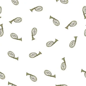 Pattern mouthpiece tuba cartoon vector Stock Illustration