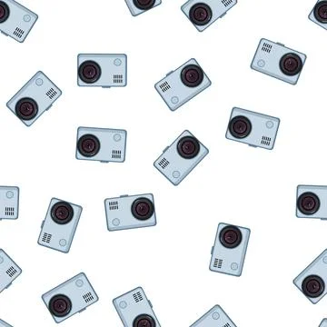 Pattern movie action camera cartoon vector Stock Illustration