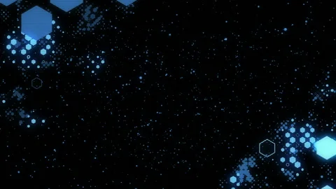 Pattern of moving and pulsating in space hexahedrons. Presentation, business Stock Footage 87831656