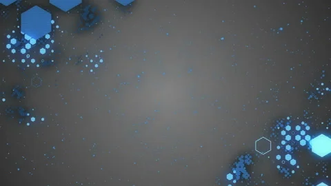 Pattern of moving and pulsating in space hexahedrons. Presentation, business Stock Footage 87836639