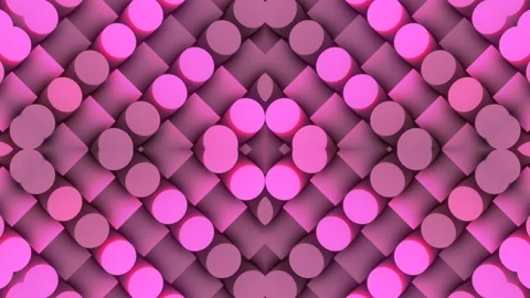 Pattern of moving waves flashing cylinders. 3d rendering seamless loop animation Stock Footage 202243541