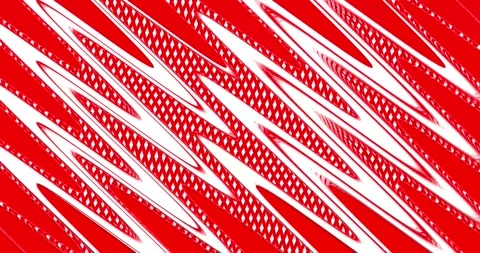 Pattern of moving waves in red and white tones Stock Footage 285498196
