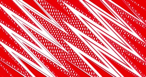 Pattern of moving zigzags in red and white colors Stock Footage 285498188